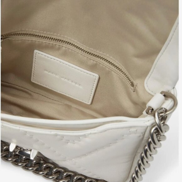NWT! New Marc Jacobs J Marc Shoulder Bag -Quilted Lambskin leather -Cotton White - Picture 6 of 7
